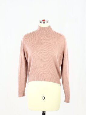 Aritzia BABATON Perry Mauve Pink Wool Cashmere Knit Mock Neck Sweater, Size XXS